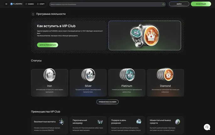 Бонусы Флагман казино